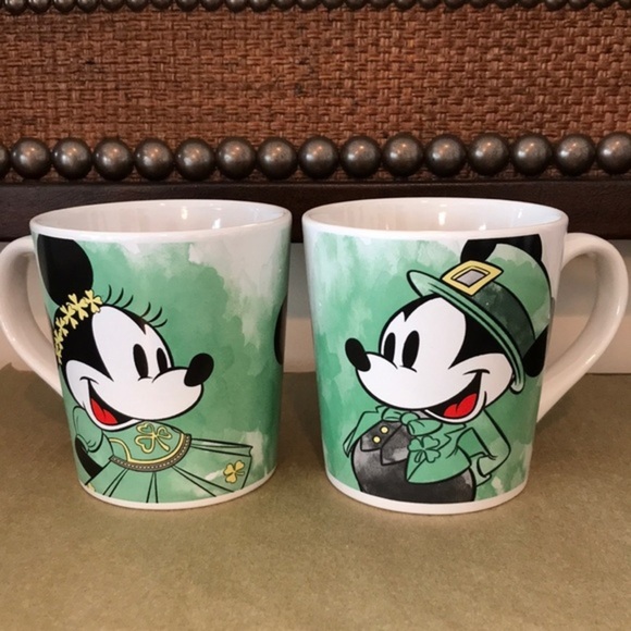 HOLIDAY - Disney - St. Patrick’s Day ‘Minnie/Mickey Mouse’ couples mugs set. NWT - Picture 1 of 5